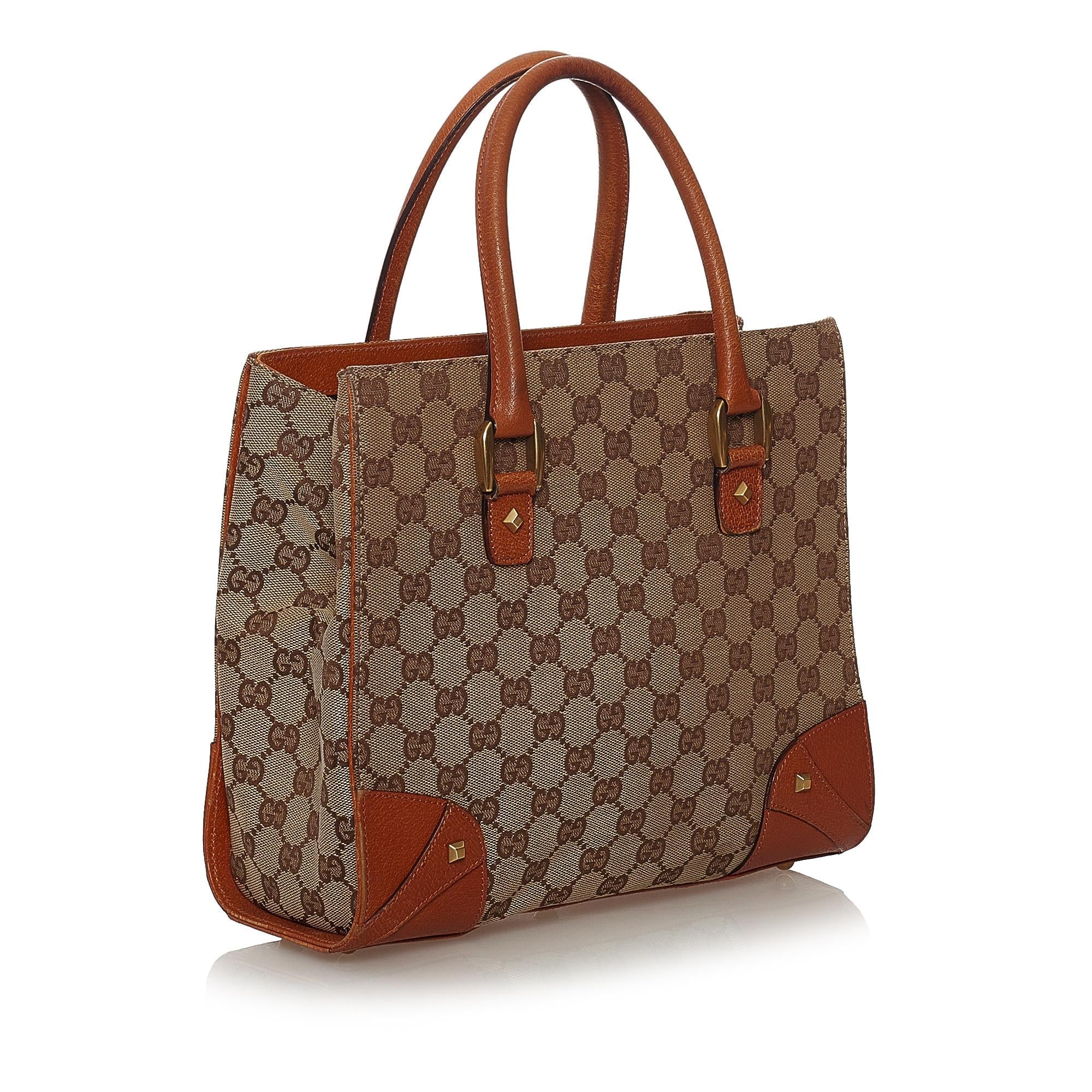 Gucci Gucci Canvas Nailhead Handbag (SHG-33017)