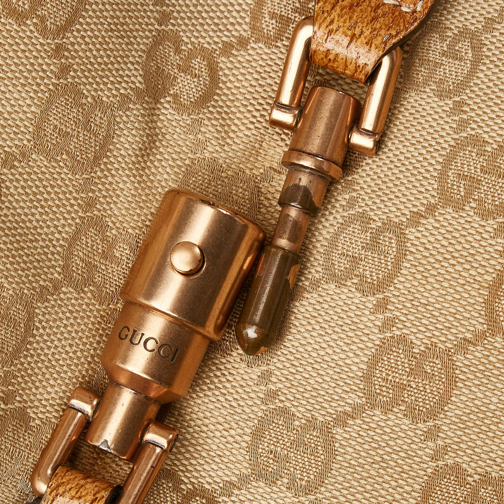 Gucci GG Canvas Nailhead Jackie Bardot (SHG-LGilwa)
