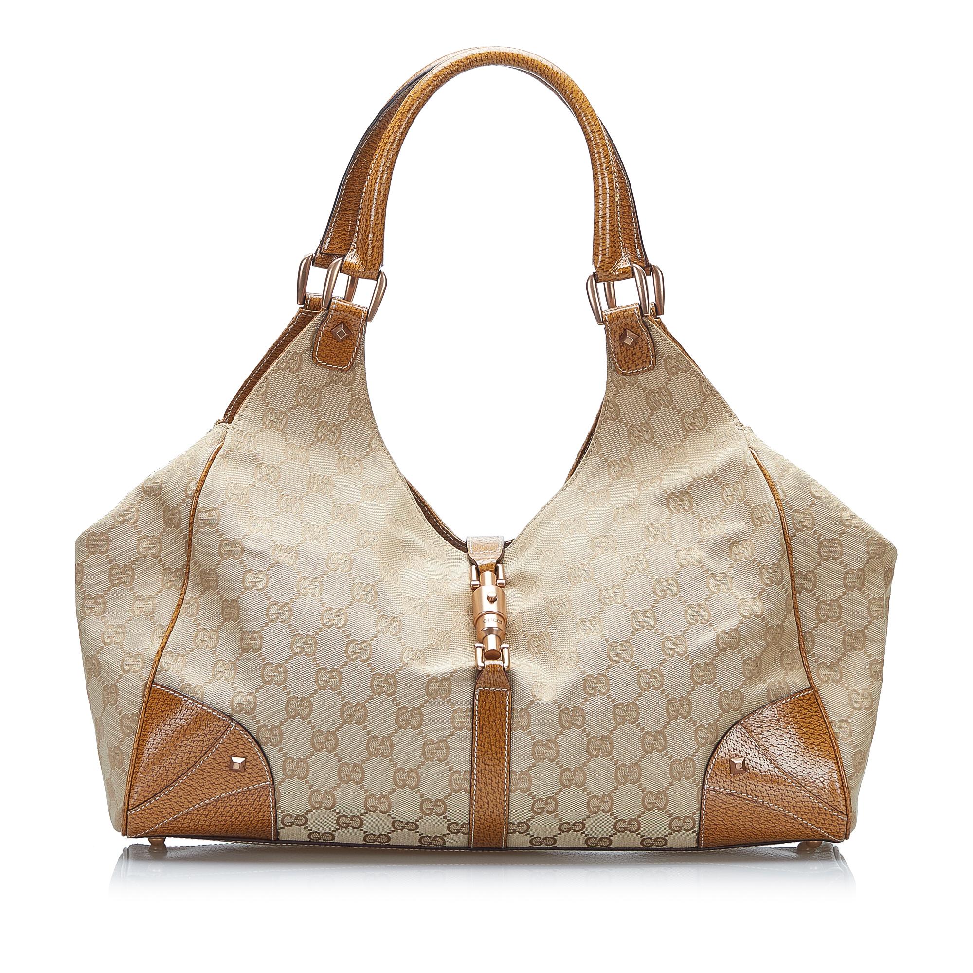 Gucci GG Canvas Nailhead Jackie Bardot (SHG-Lt4rqL)