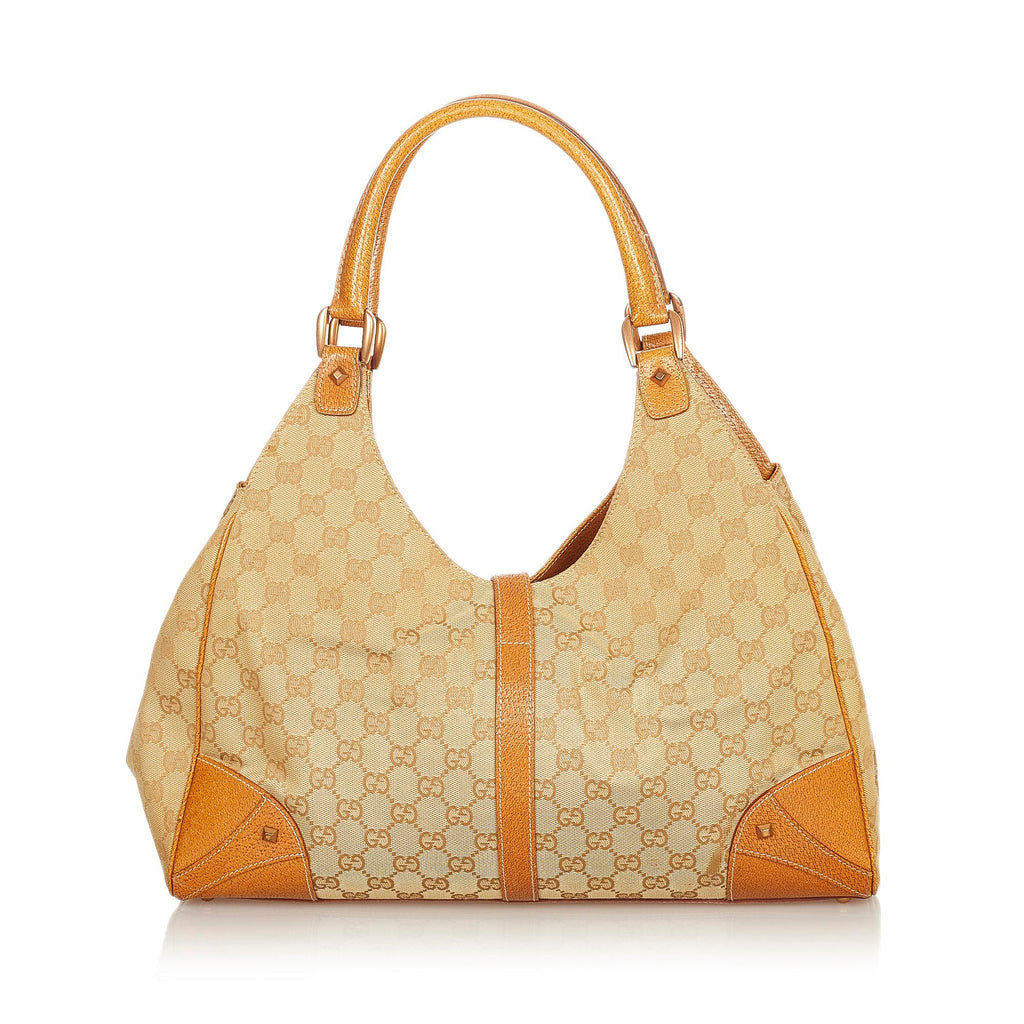 Gucci Gucci Canvas Nailhead Jackie Shoulder Bag (SHG-24984)