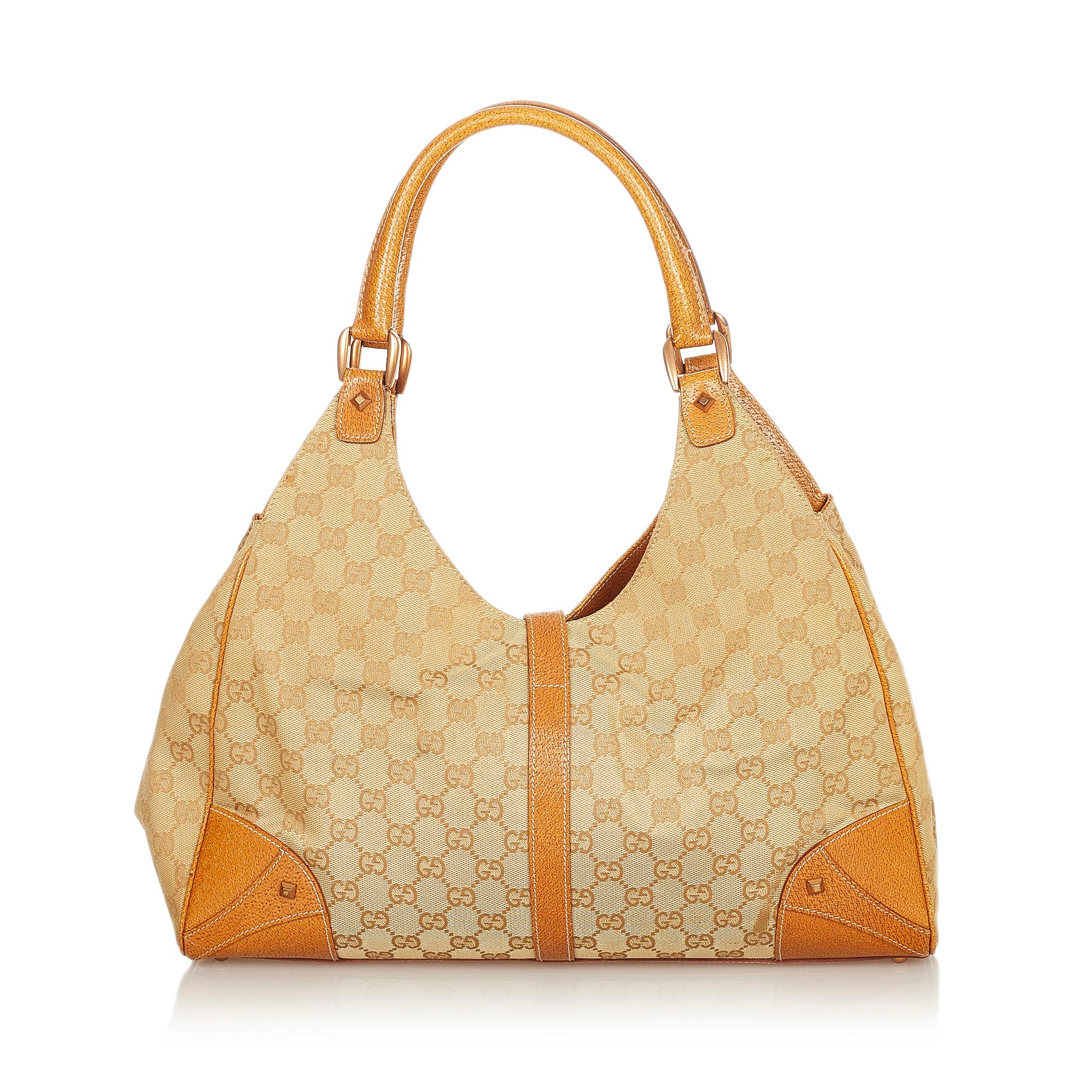 Gucci Gucci Canvas Nailhead Jackie Shoulder Bag (SHG-24984)