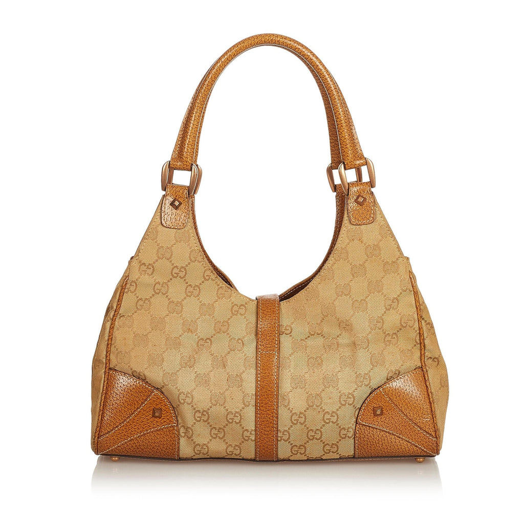 Gucci Gucci Canvas Nailhead Jackie Shoulder Bag (SHG-25771)