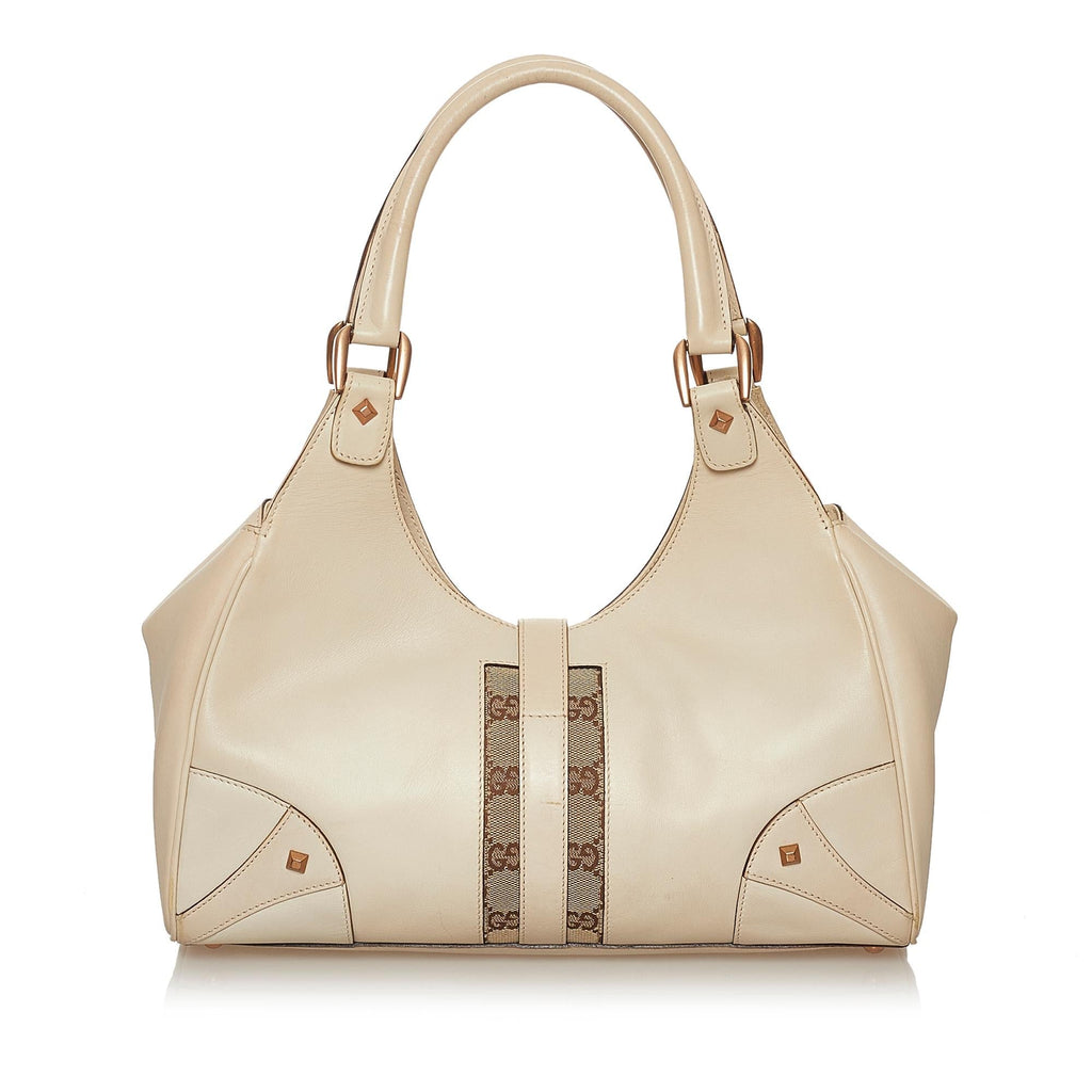 Gucci Gucci Canvas Nailhead Jackie Shoulder Bag (SHG-28382)
