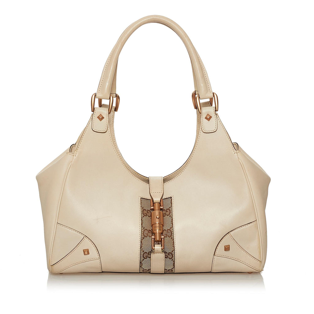 Gucci Gucci Canvas Nailhead Jackie Shoulder Bag (SHG-28382)