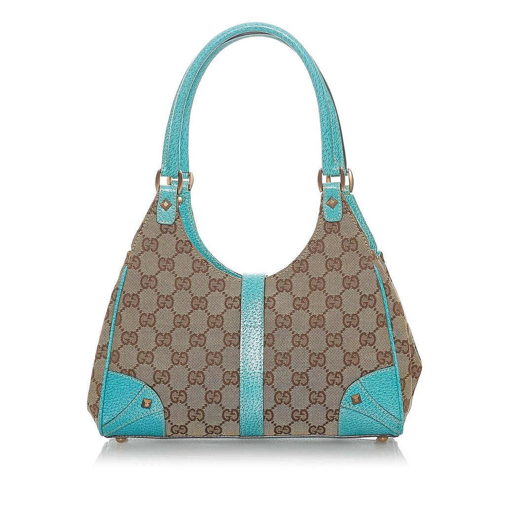 Gucci Gucci Canvas Nailhead Jackie Shoulder Bag (SHG-32595)