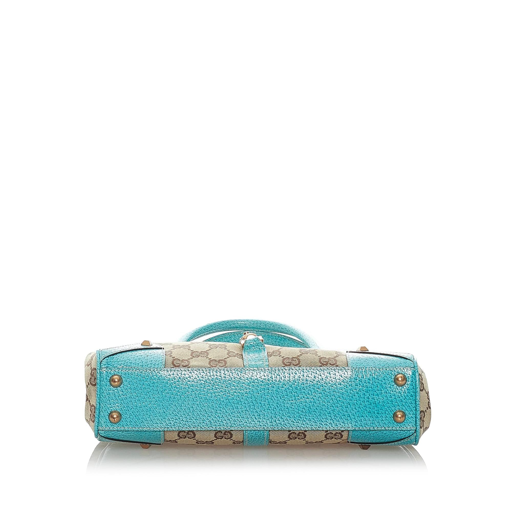 Gucci Gucci Canvas Nailhead Jackie Shoulder Bag (SHG-32595)
