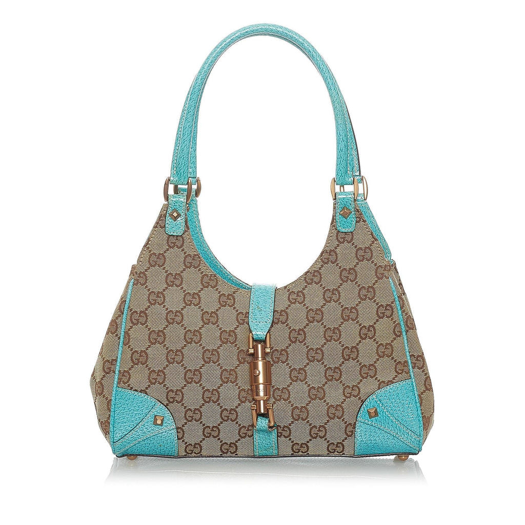 Gucci Gucci Canvas Nailhead Jackie Shoulder Bag (SHG-32595)