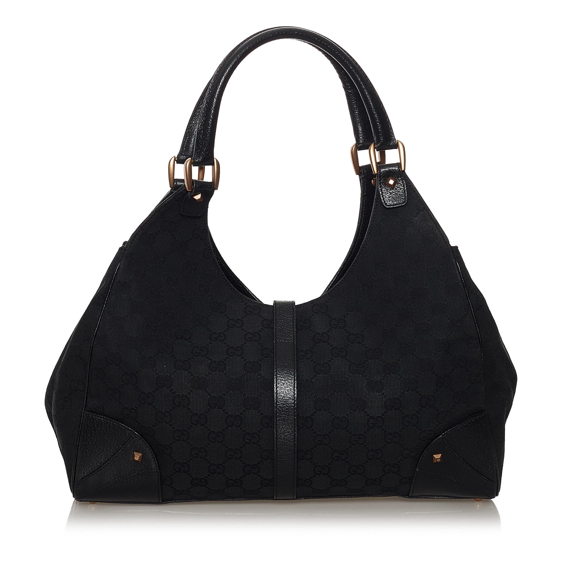 Gucci Gucci Canvas Nailhead Jackie Shoulder Bag (SHG-32968)