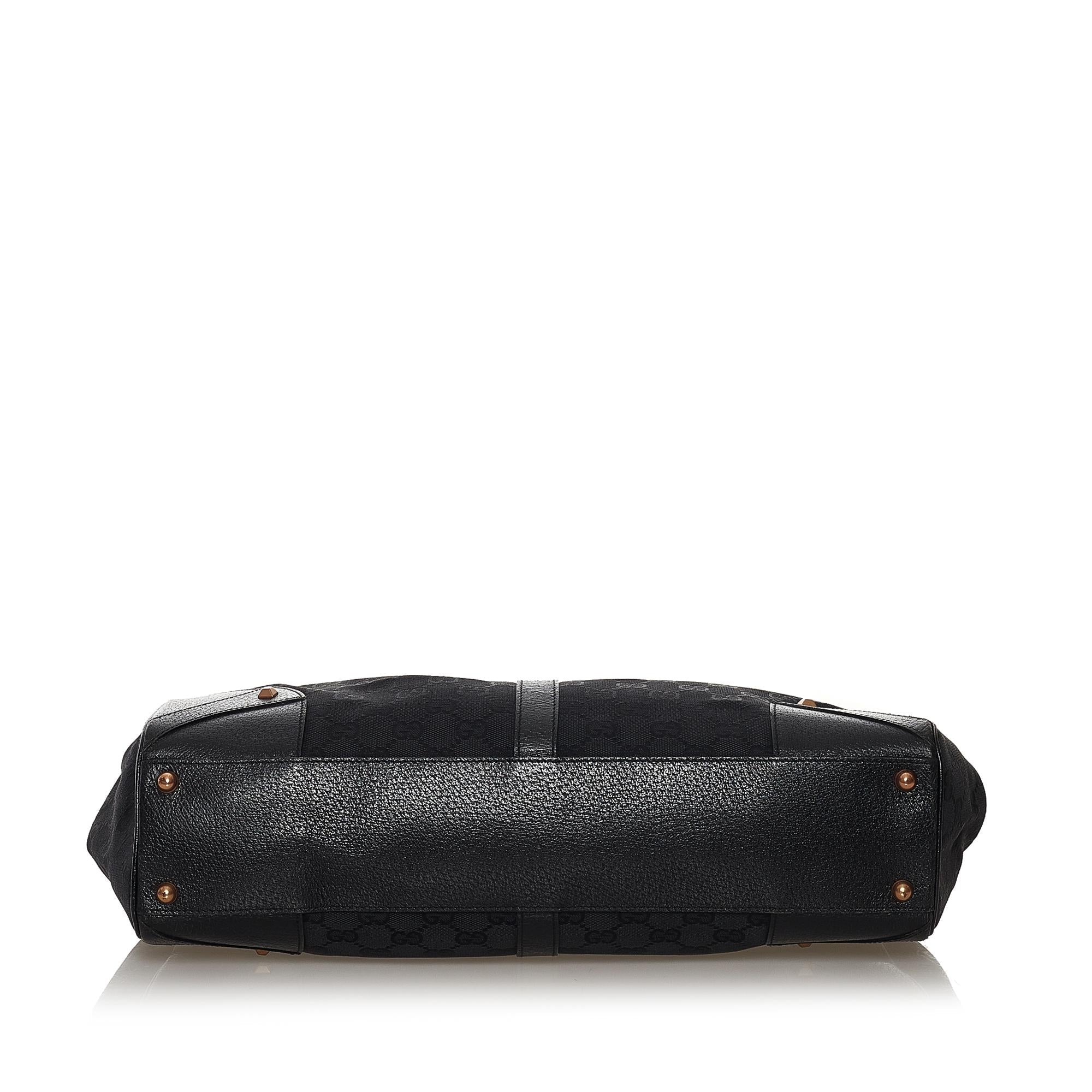 Gucci Gucci Canvas Nailhead Jackie Shoulder Bag (SHG-32968)