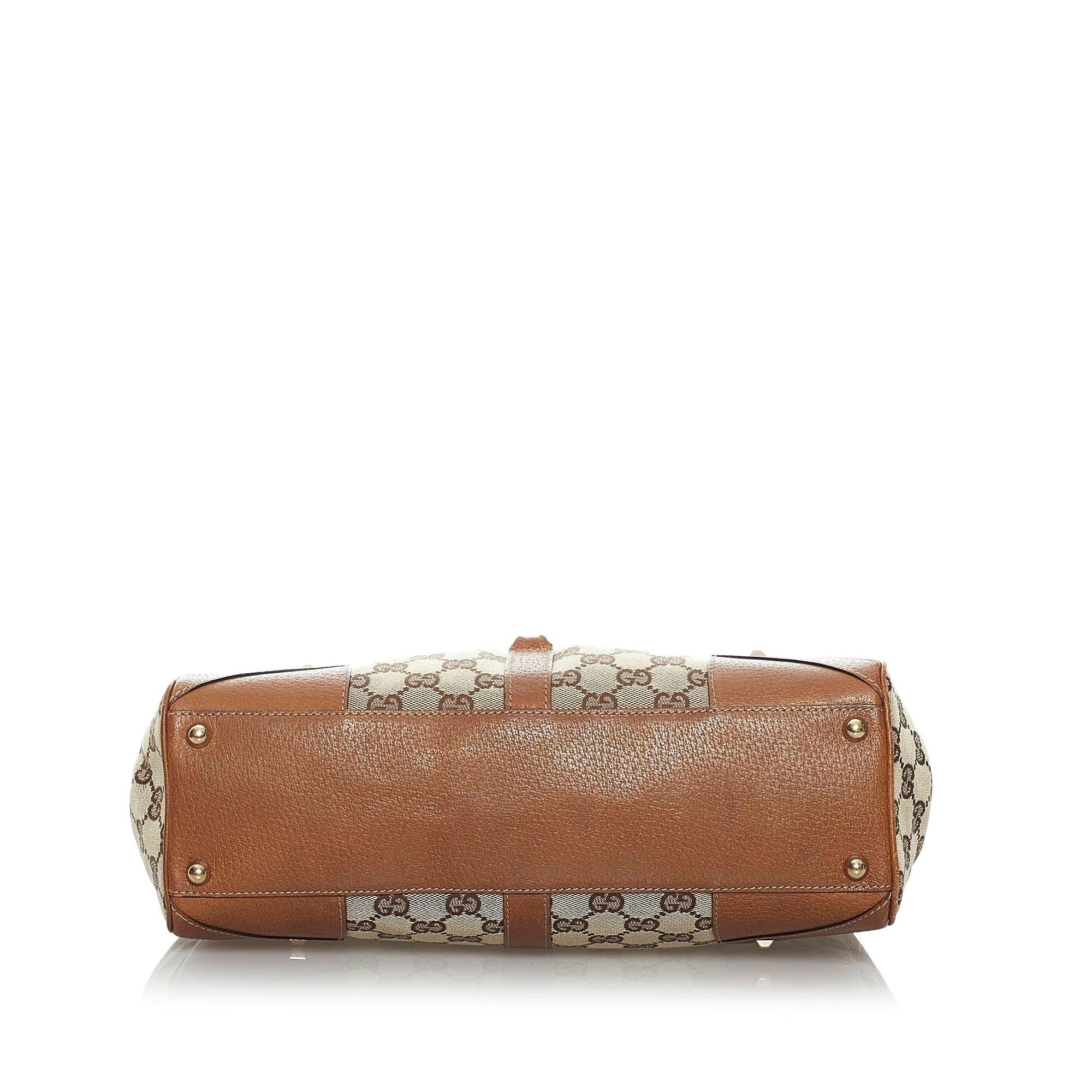 Gucci Gucci Canvas Nailhead Jackie Shoulder Bag (SHG-33693)