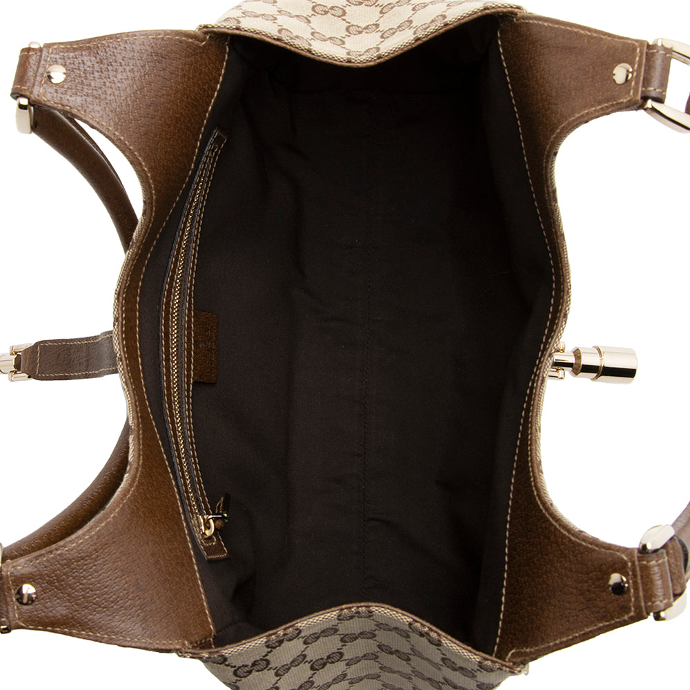 Gucci Gucci Canvas Nailhead Medium Bardot Shoulder Bag (SHF-21614)
