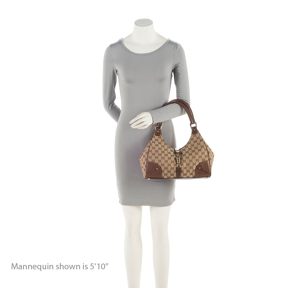 Gucci Gucci Canvas Nailhead Medium Bardot Shoulder Bag (SHF-21614)
