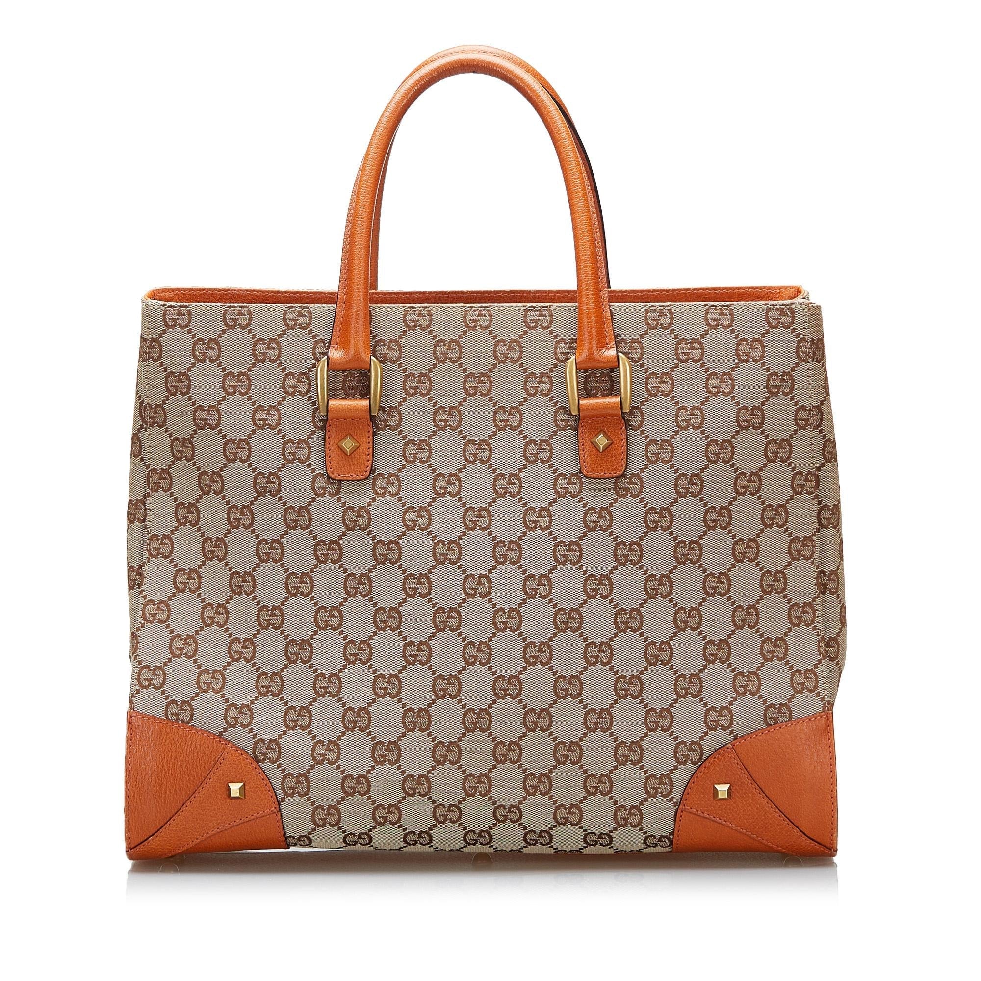 Gucci GG Canvas Nailhead Tote (SHG-ThiuAq)