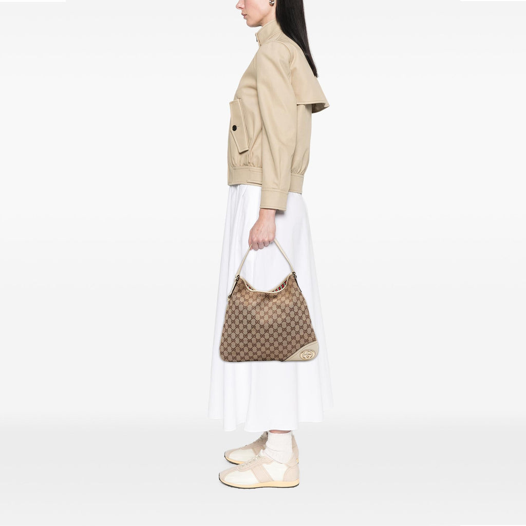 Gucci GG Canvas New Britt Hobo