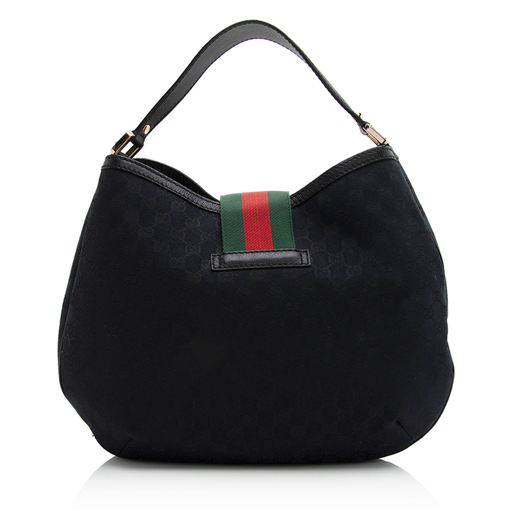 Gucci Gucci Canvas New Ladies Web Large Hobo (SHF-21483)