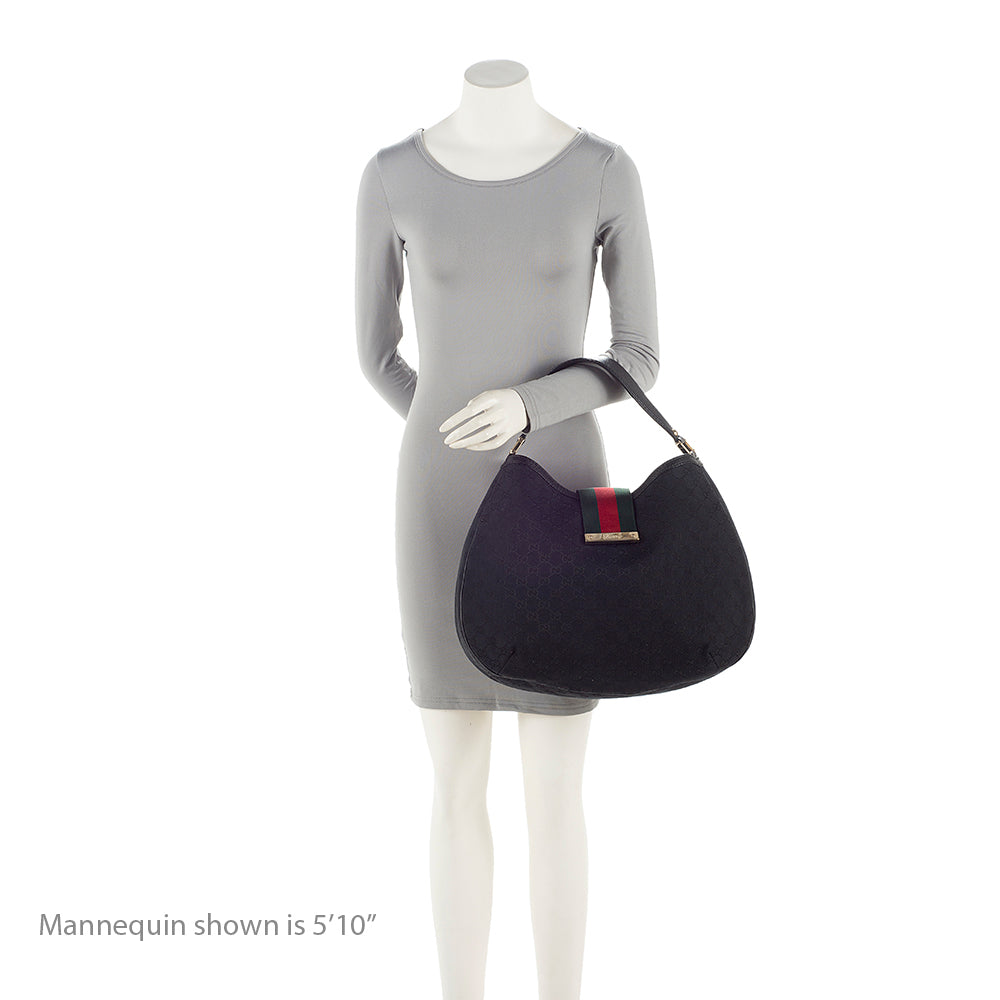 Gucci Gucci Canvas New Ladies Web Large Hobo (SHF-21483)