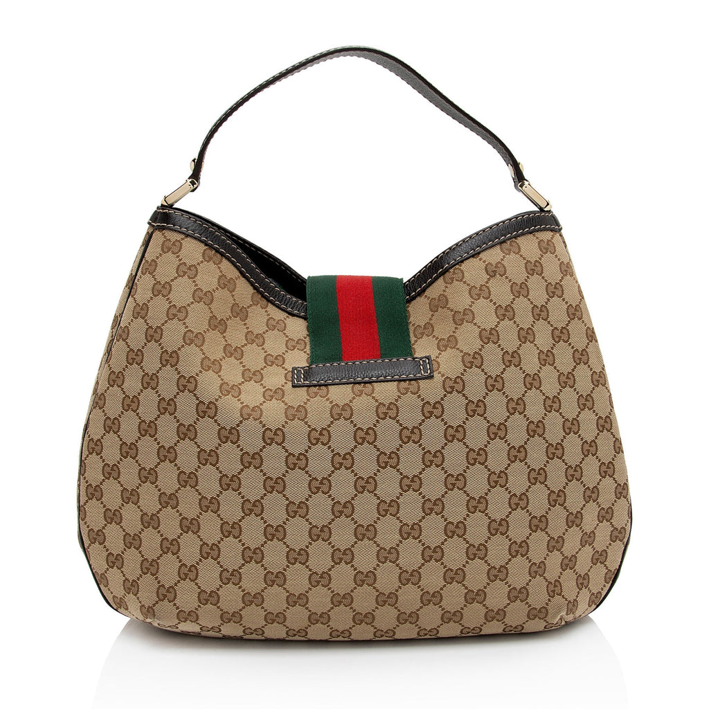 Gucci GG Canvas New Ladies Web Large Hobo (SHF-AhPj8g)