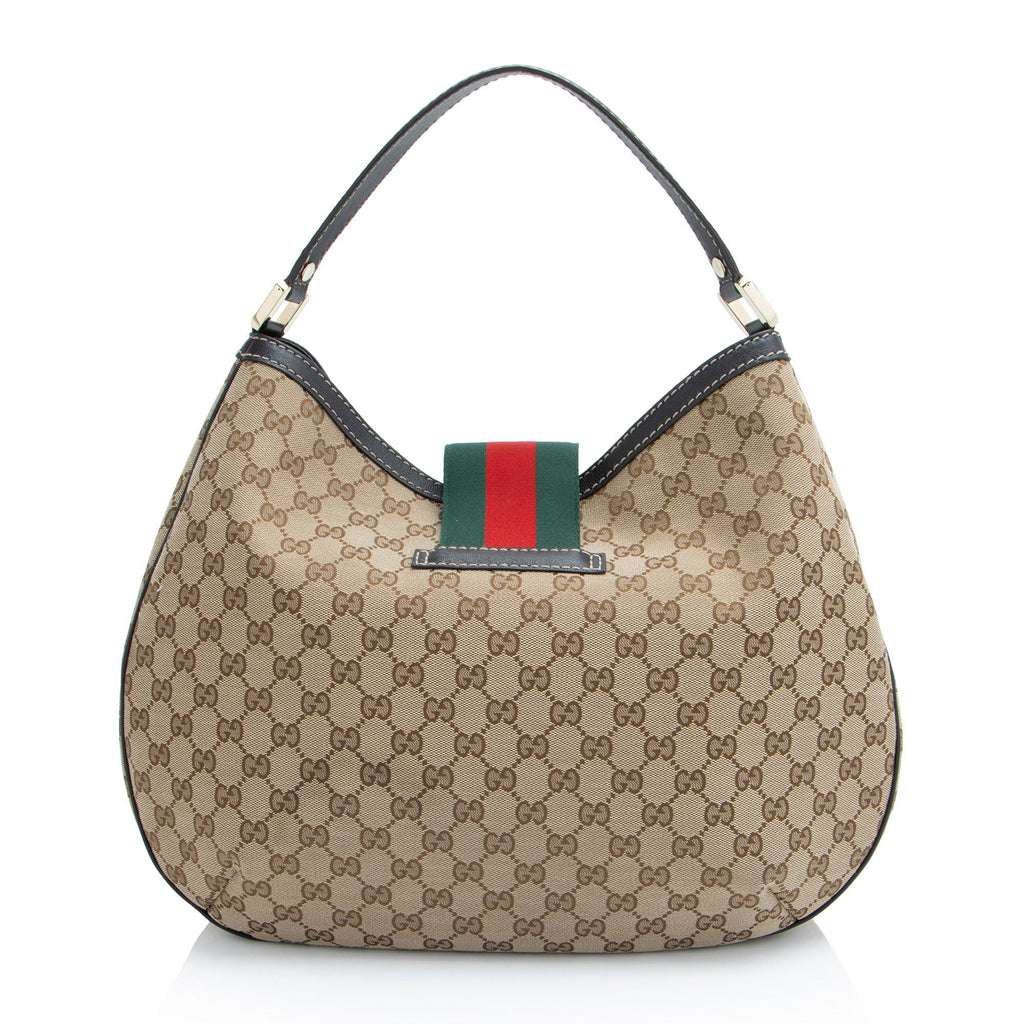 Gucci GG Canvas New Ladies Web Large Hobo (SHF-KEb6Ji)