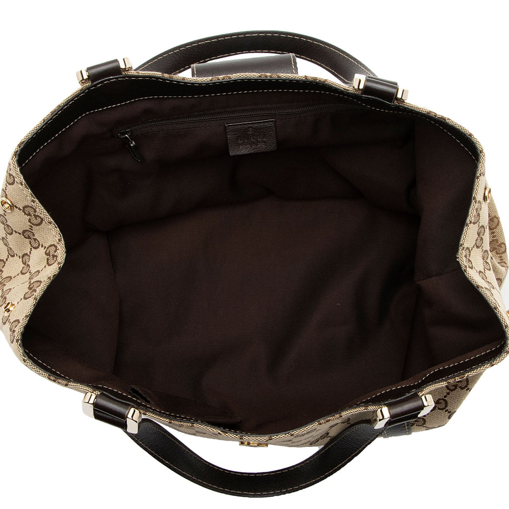 Gucci GG Canvas New Ladies Web Small Tote (SHF-eiujZp)