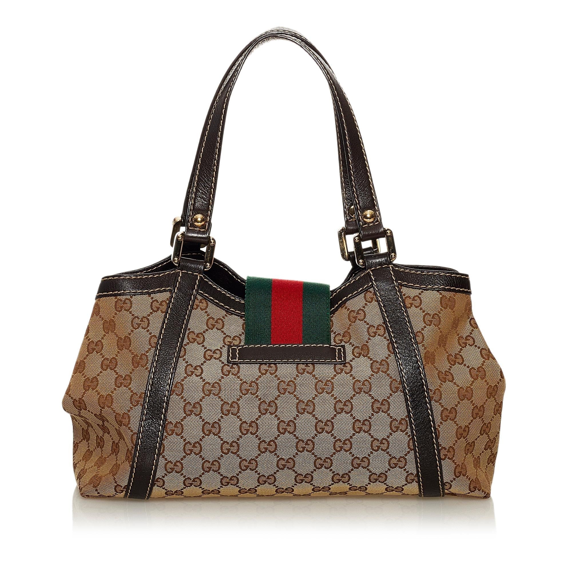 Gucci GG Canvas New Ladies Web Tote Bag (SHG-29665)