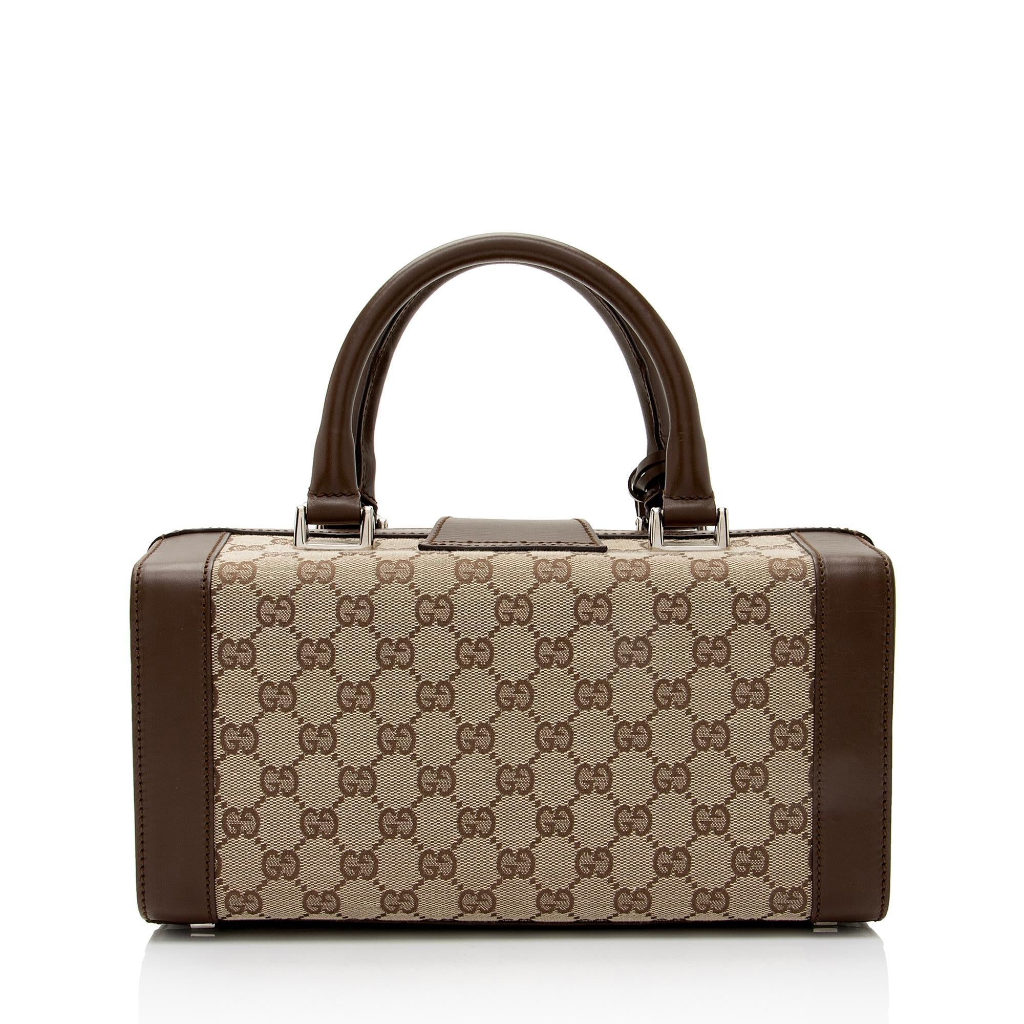 Gucci GG Canvas Padlock Top Handle Train Case (SHF-3uBuOE)