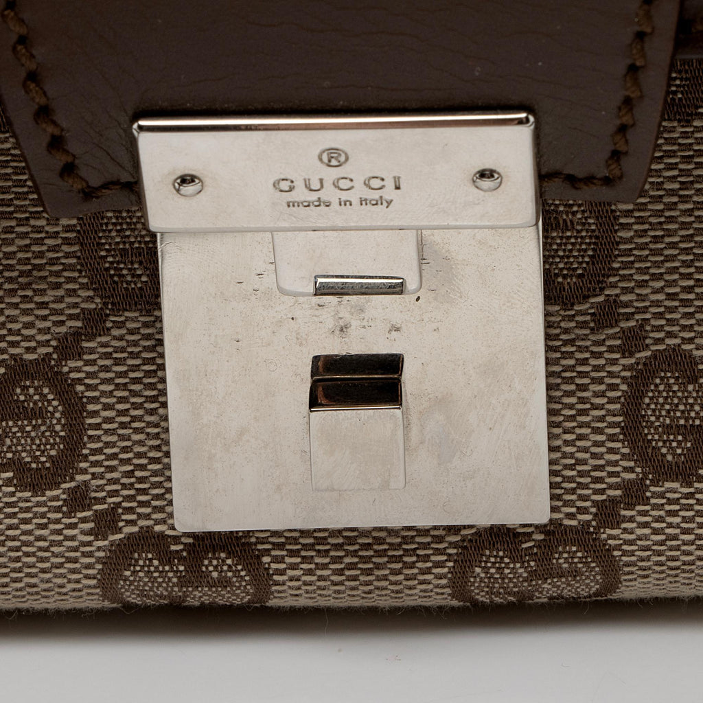 Gucci GG Canvas Padlock Top Handle Train Case (SHF-3uBuOE)