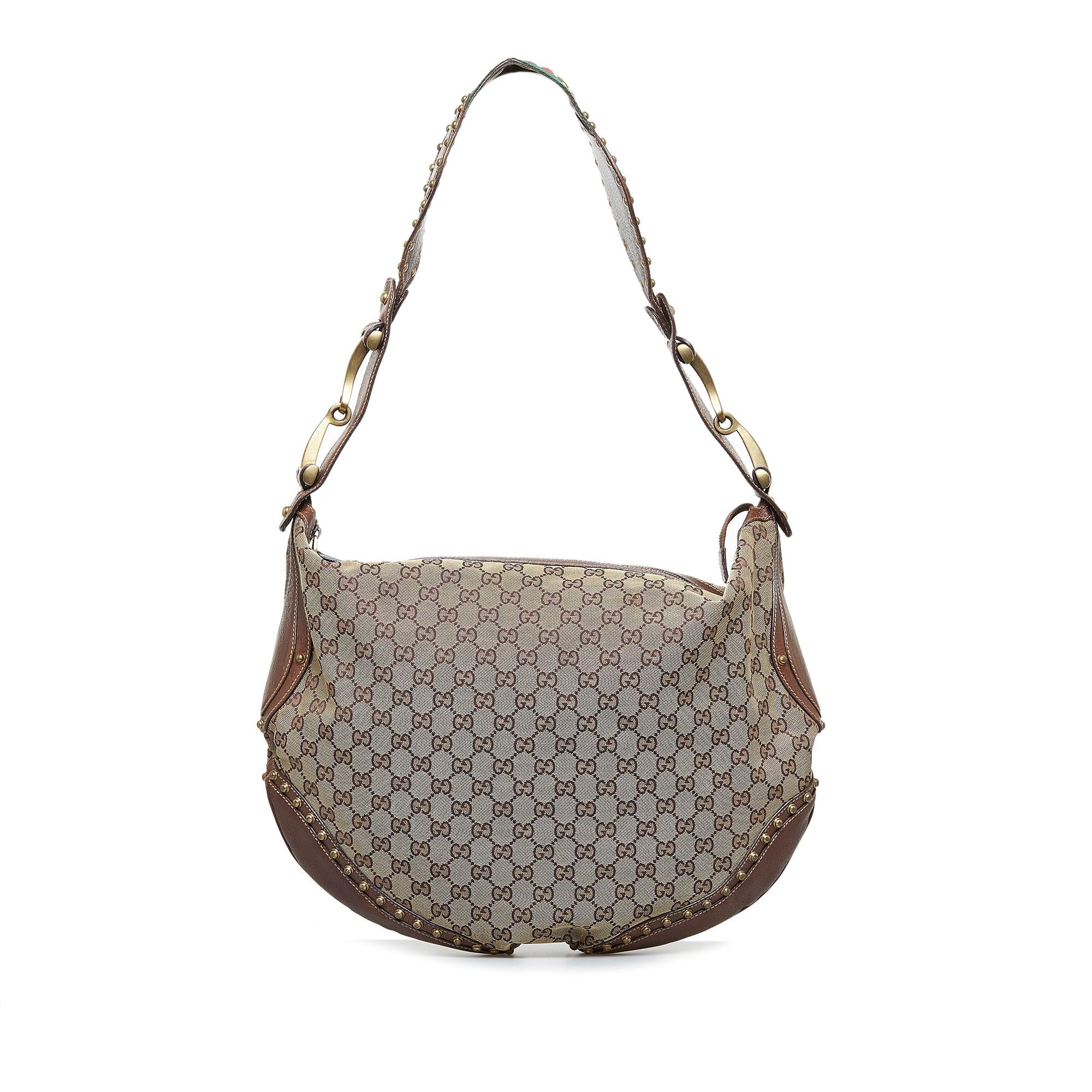 Gucci GG Canvas Pelham Studded Hobo Bag (SHG-w72l4p)