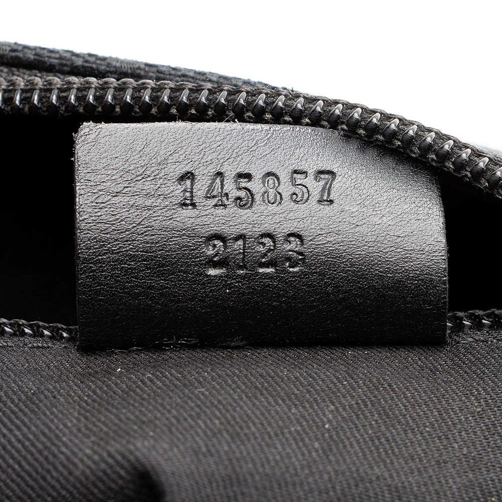 Gucci Gucci Canvas Perforated Leather Messenger Bag (SHF-20533)