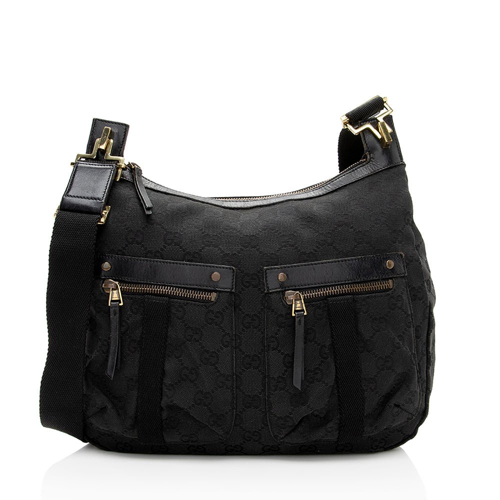 Gucci Gucci Canvas Pocket Shoulder Bag (SHF-19921)