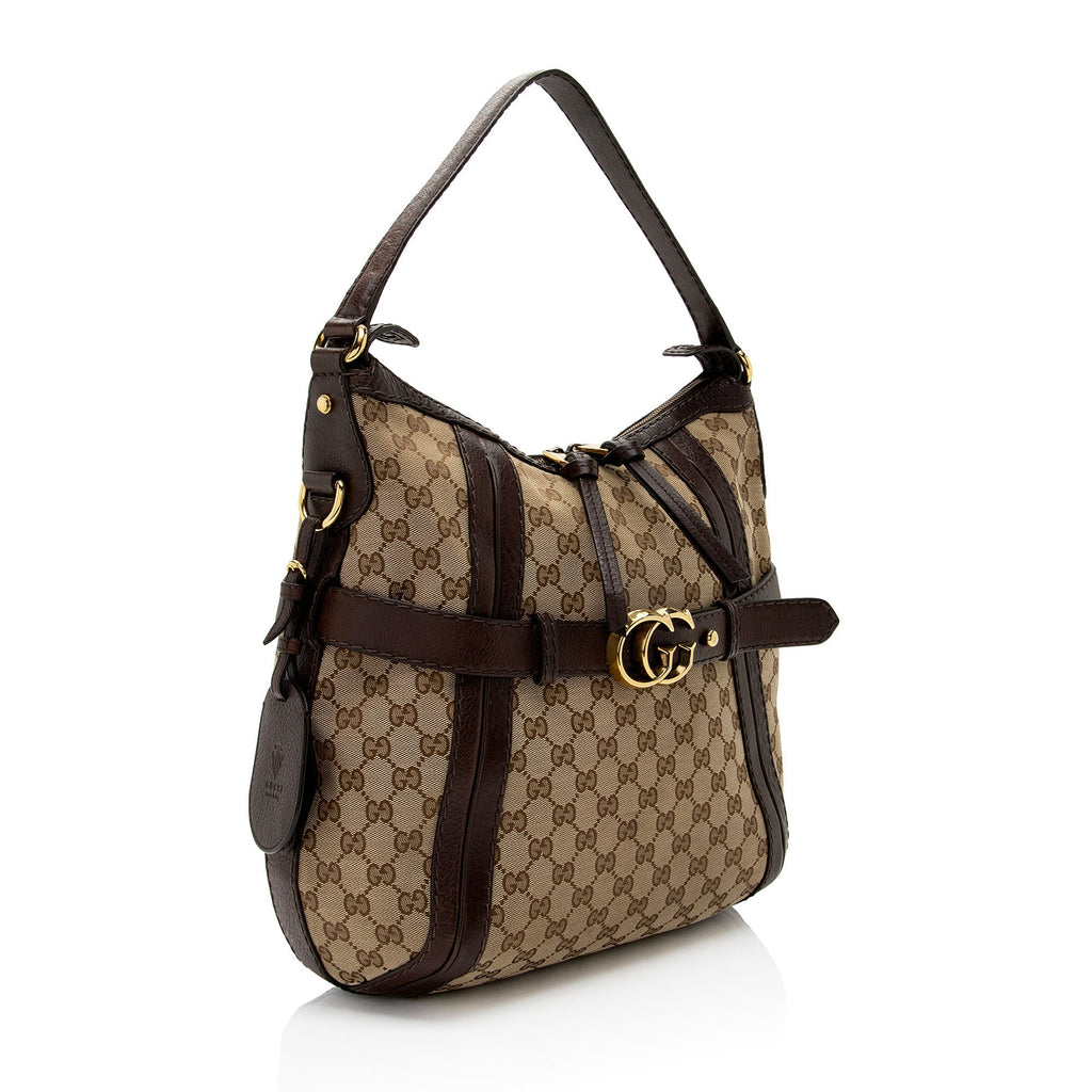 Gucci GG Canvas Running Medium Hobo (SHF-jpwkkM)