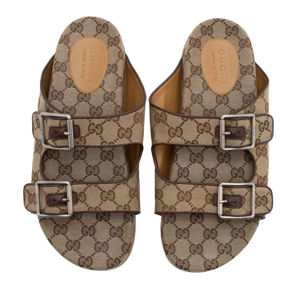 Gucci GG Canvas Slide Sandals - Men's Size 9 / 39 (SHF-RQ6FFI)