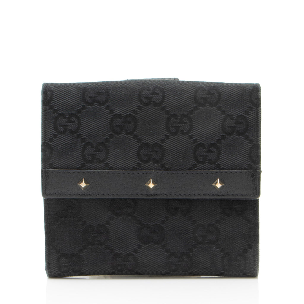 Gucci GG Canvas Studded FrLBch Wallet