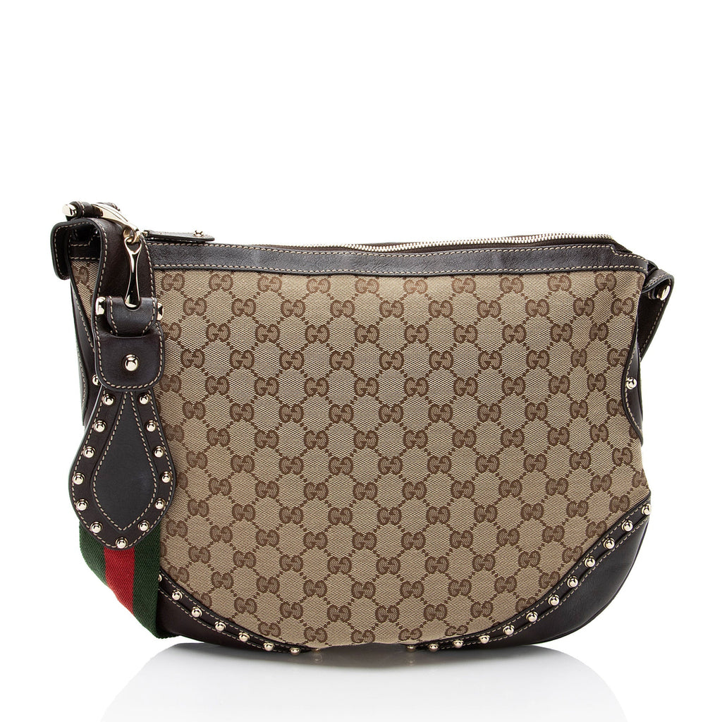 Gucci GG Canvas Studded Pelham Medium MessLBger