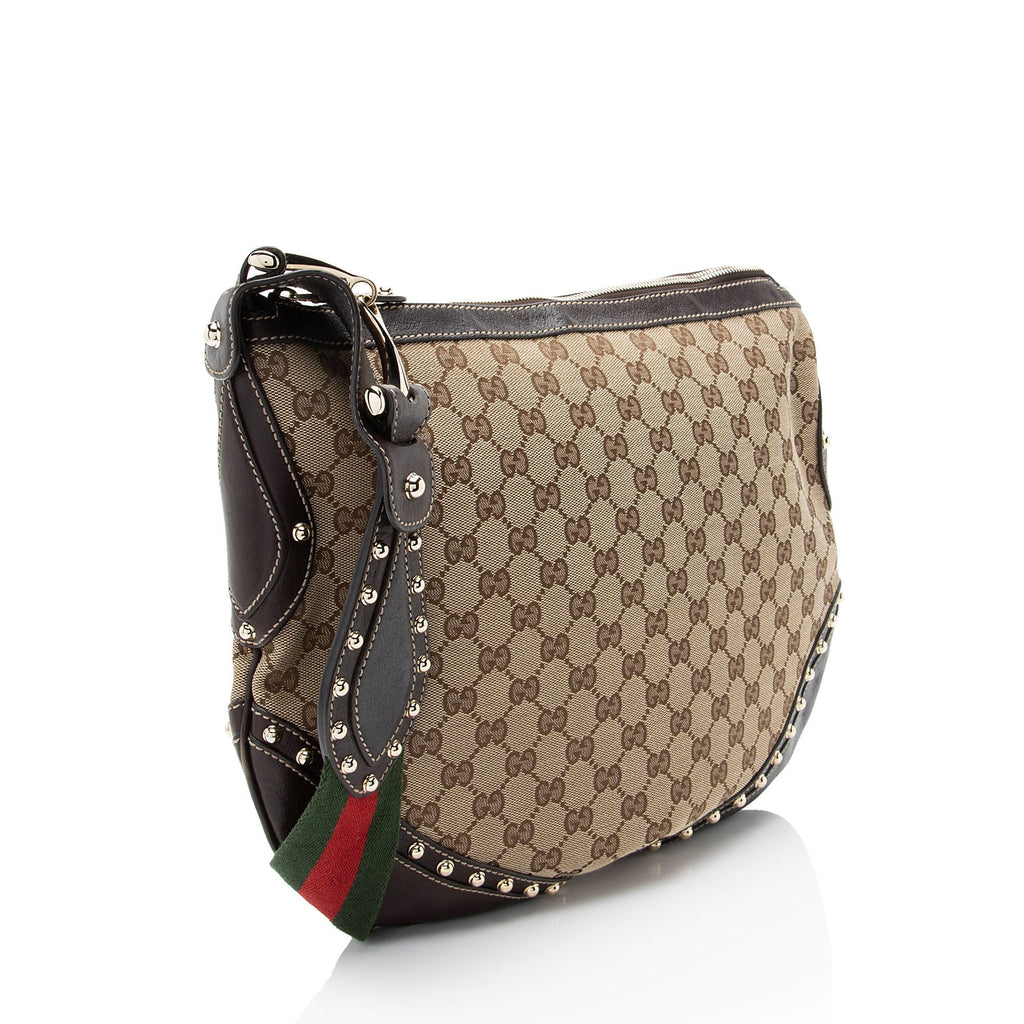 Gucci GG Canvas Studded Pelham Medium MessLBger