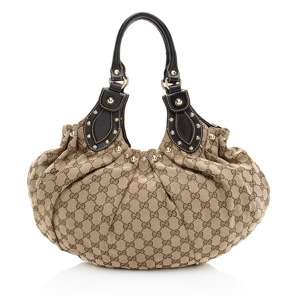 Gucci Gucci Canvas Studded Pelham Small Shoulder Bag (SHF-19024)