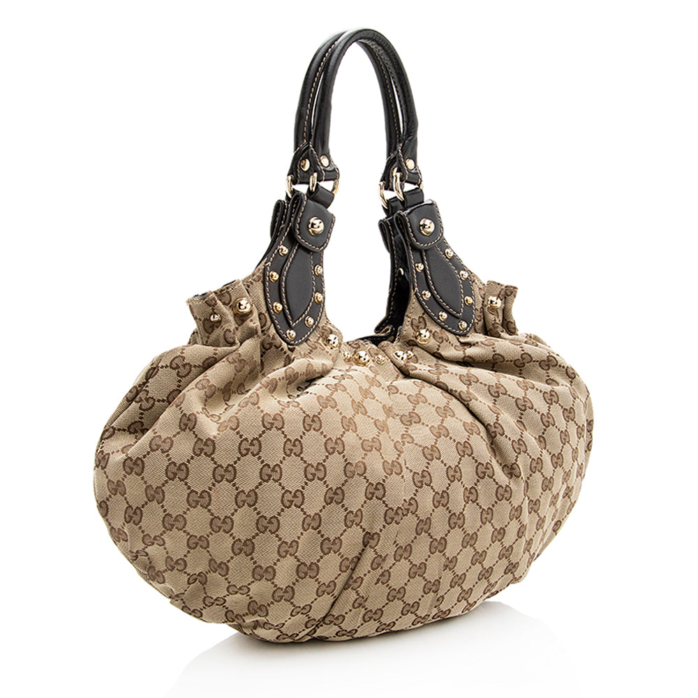 Gucci Gucci Canvas Studded Pelham Small Shoulder Bag (SHF-19024)