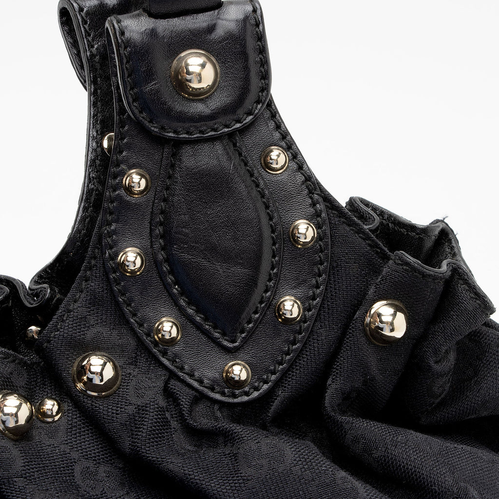 Gucci GG Canvas Studded Pelham Small Shoulder Bag (SHF-0I65Ea)