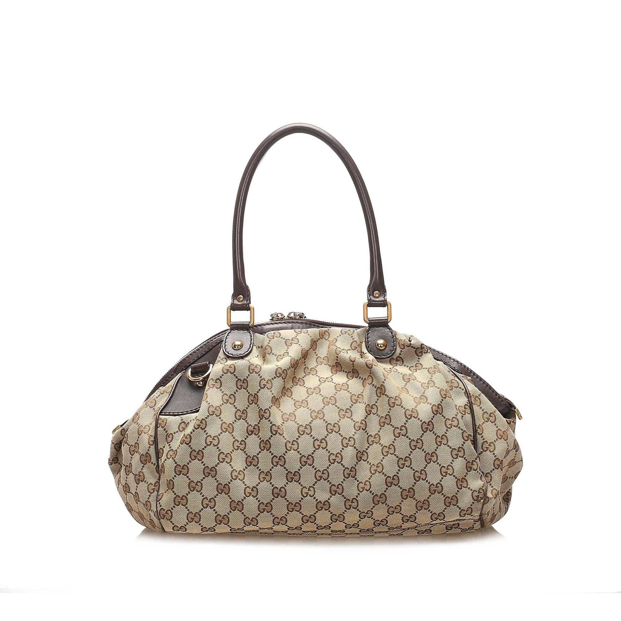 Gucci Gucci Canvas Sukey Satchel (SHG-21880)