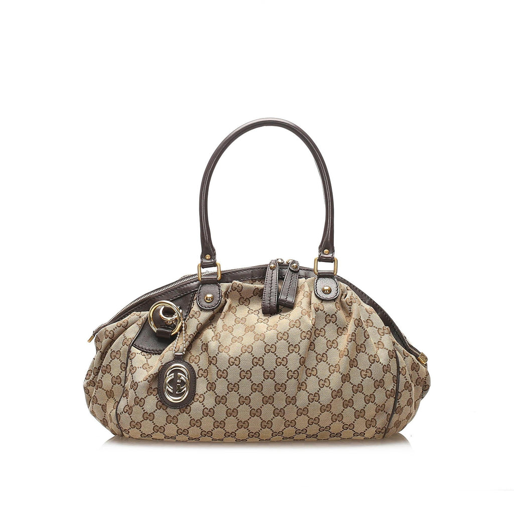 Gucci Gucci Canvas Sukey Satchel (SHG-21880)