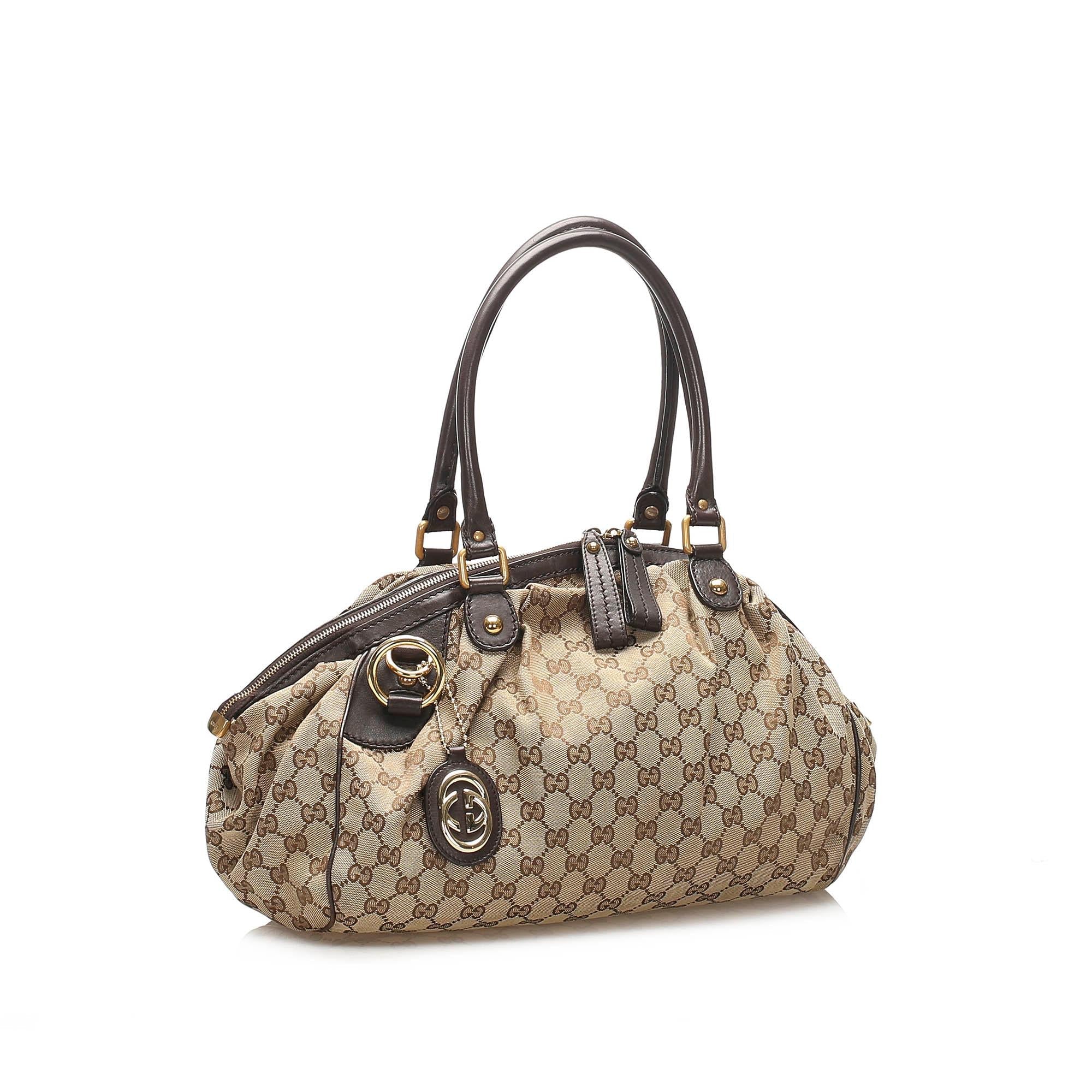 Gucci Gucci Canvas Sukey Satchel (SHG-21880)