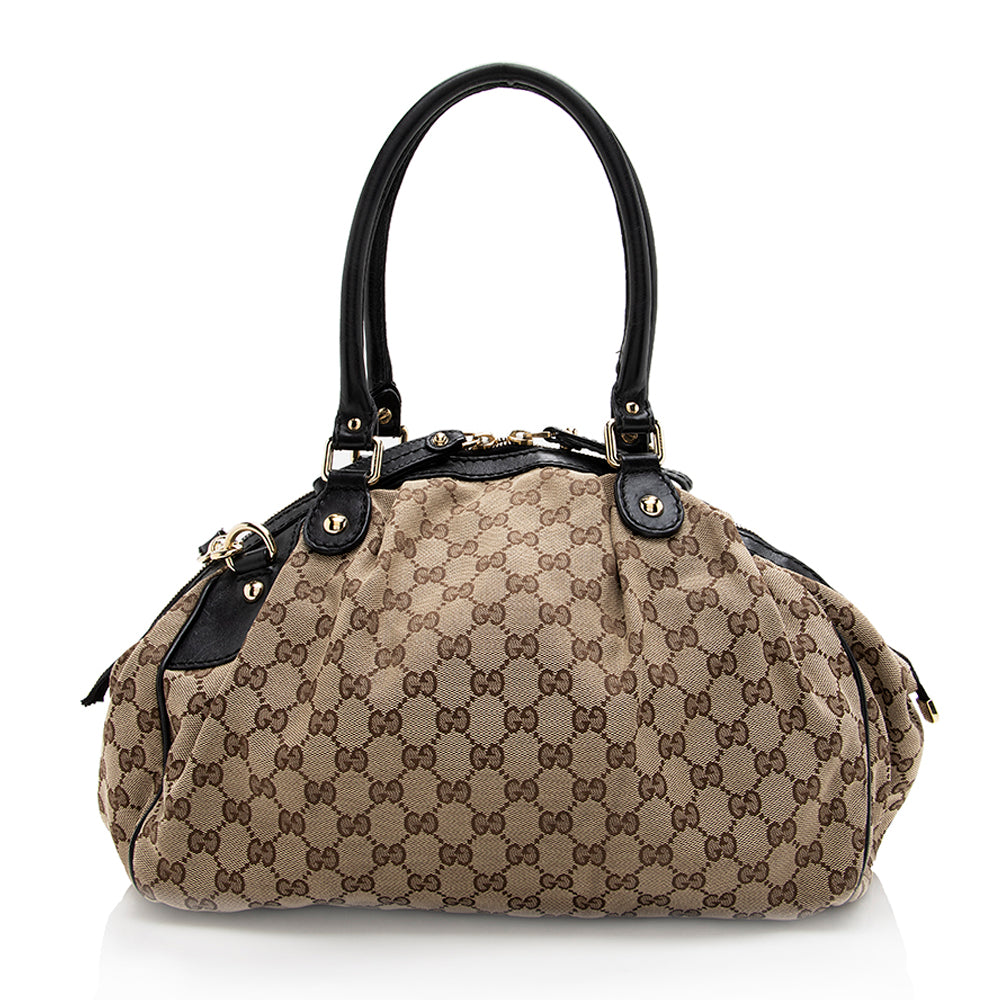 Gucci Gucci Canvas Sukey Satchel (SHF-18200)