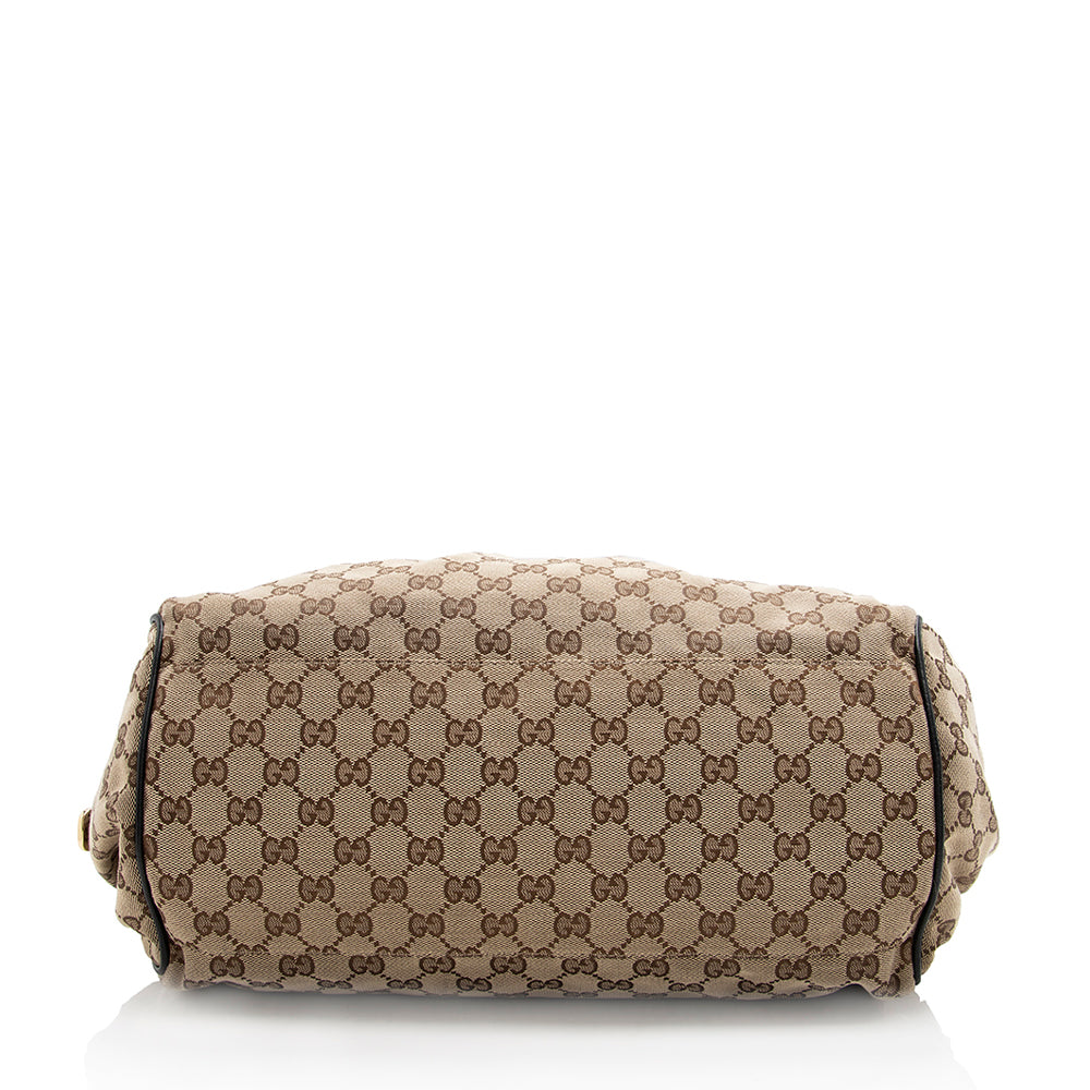 Gucci Gucci Canvas Sukey Satchel (SHF-18200)
