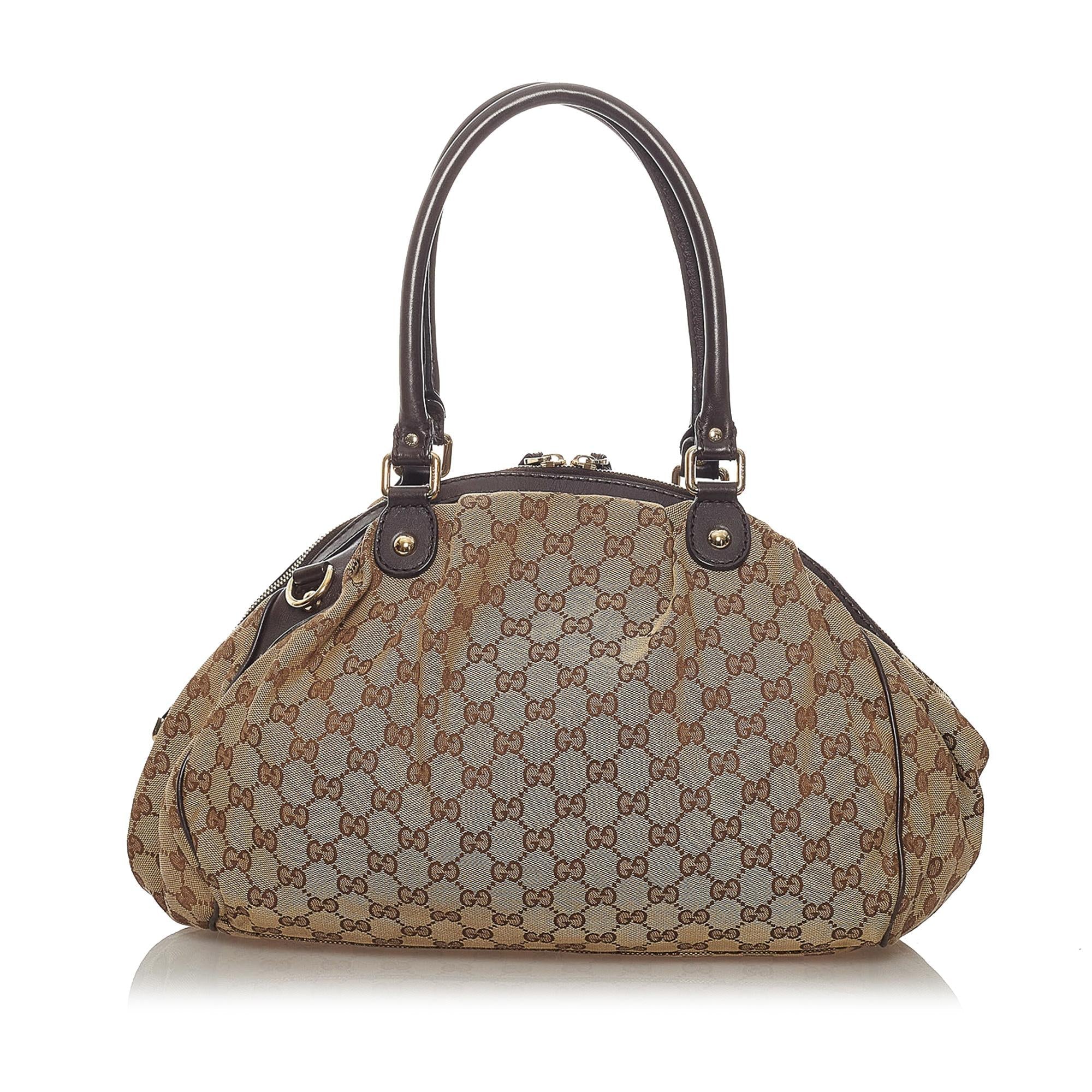 Gucci Gucci Canvas Sukey Satchel (SHG-28361)