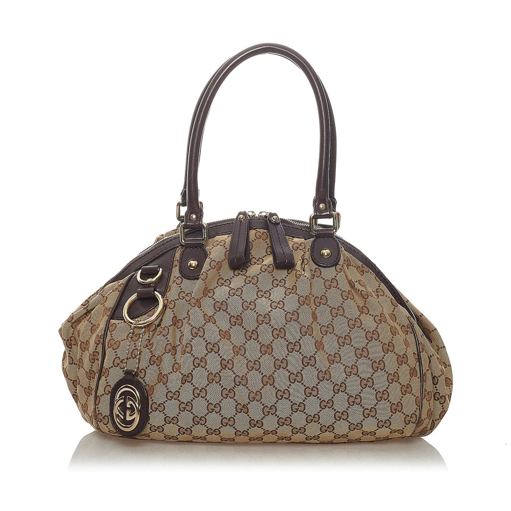 Gucci Gucci Canvas Sukey Satchel (SHG-28361)