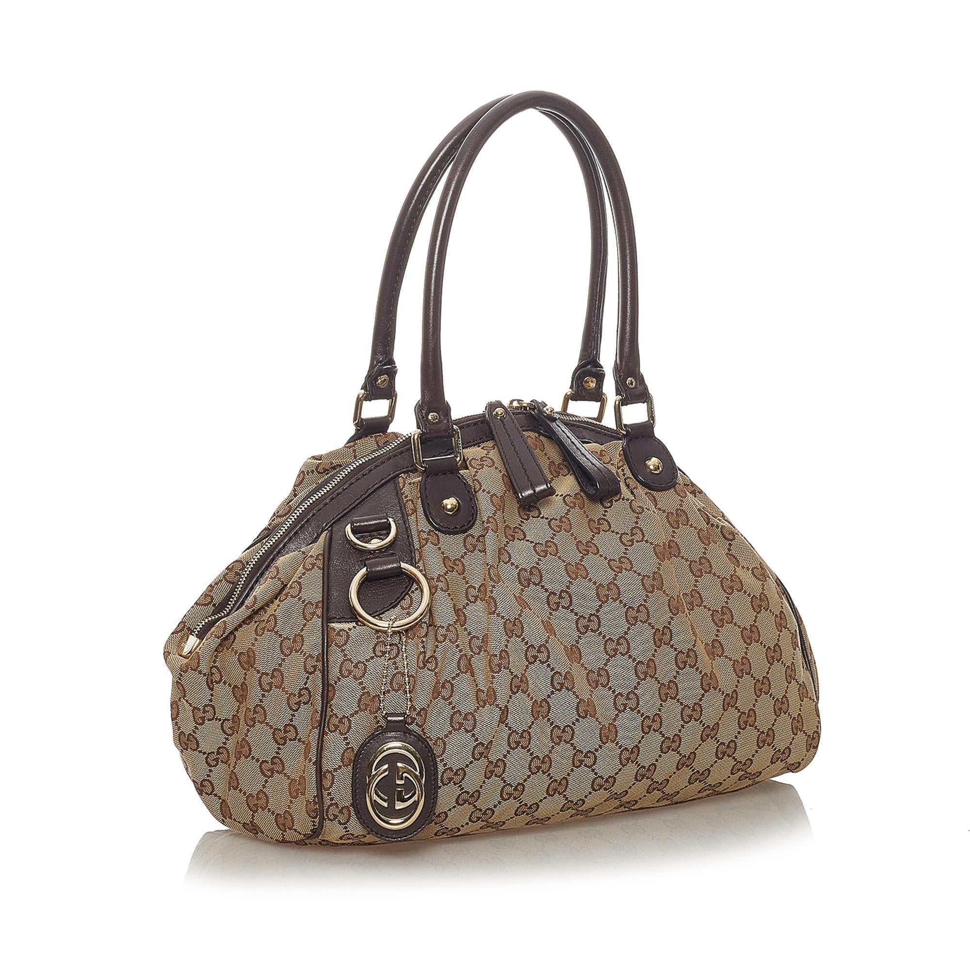 Gucci Gucci Canvas Sukey Satchel (SHG-28361)