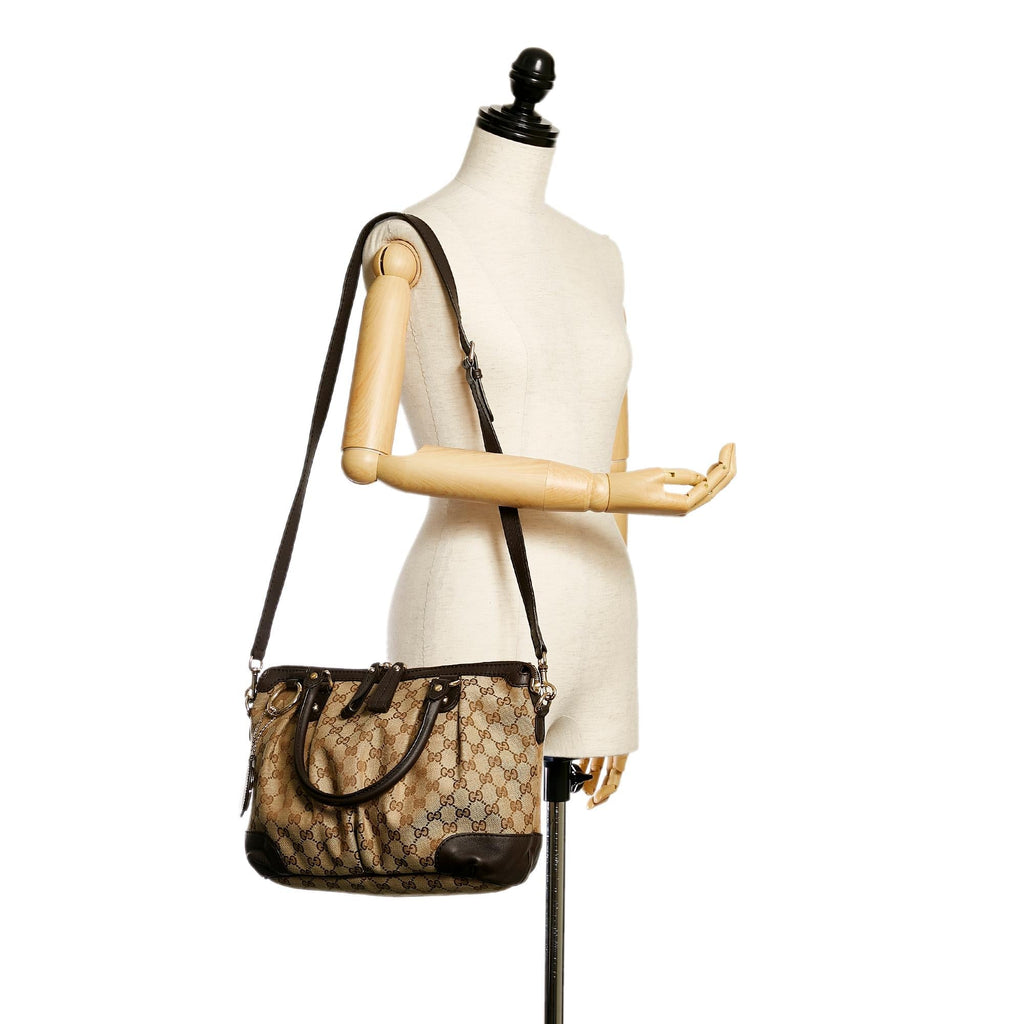 Gucci Gucci Canvas Sukey Satchel (SHG-28555)
