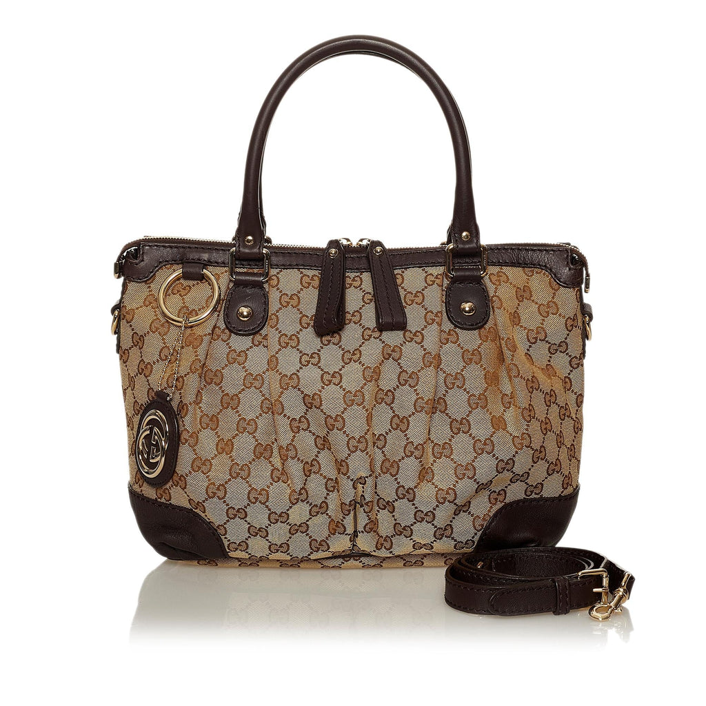 Gucci Gucci Canvas Sukey Satchel (SHG-28555)