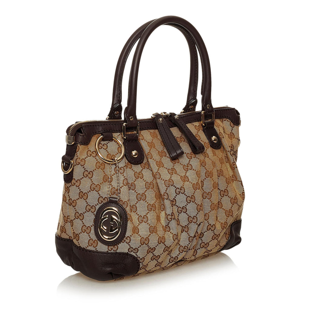 Gucci Gucci Canvas Sukey Satchel (SHG-28555)