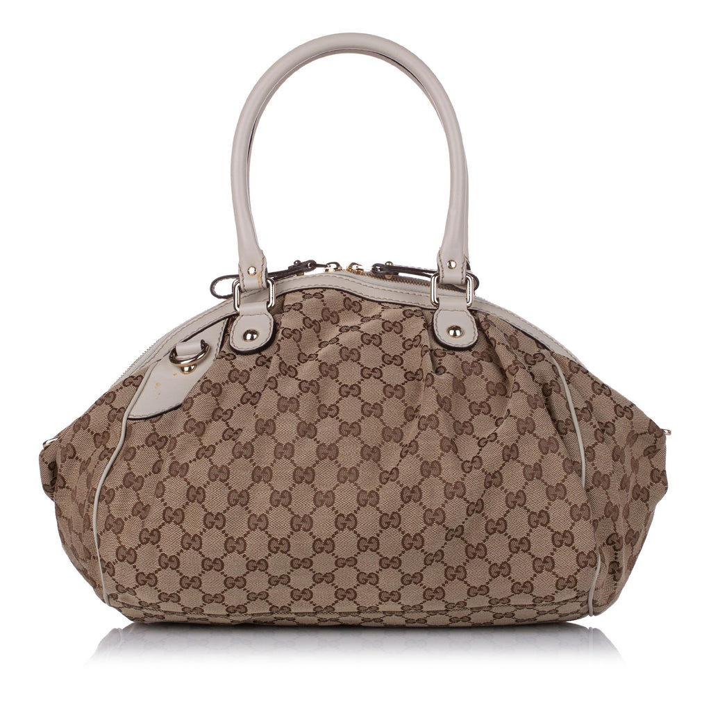 Gucci Gucci Canvas Sukey Satchel (SHG-29098)