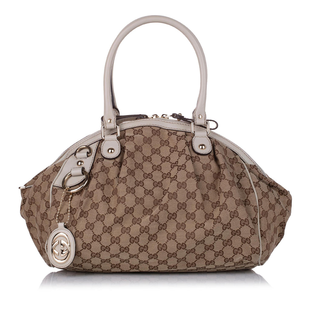 Gucci Gucci Canvas Sukey Satchel (SHG-29098)